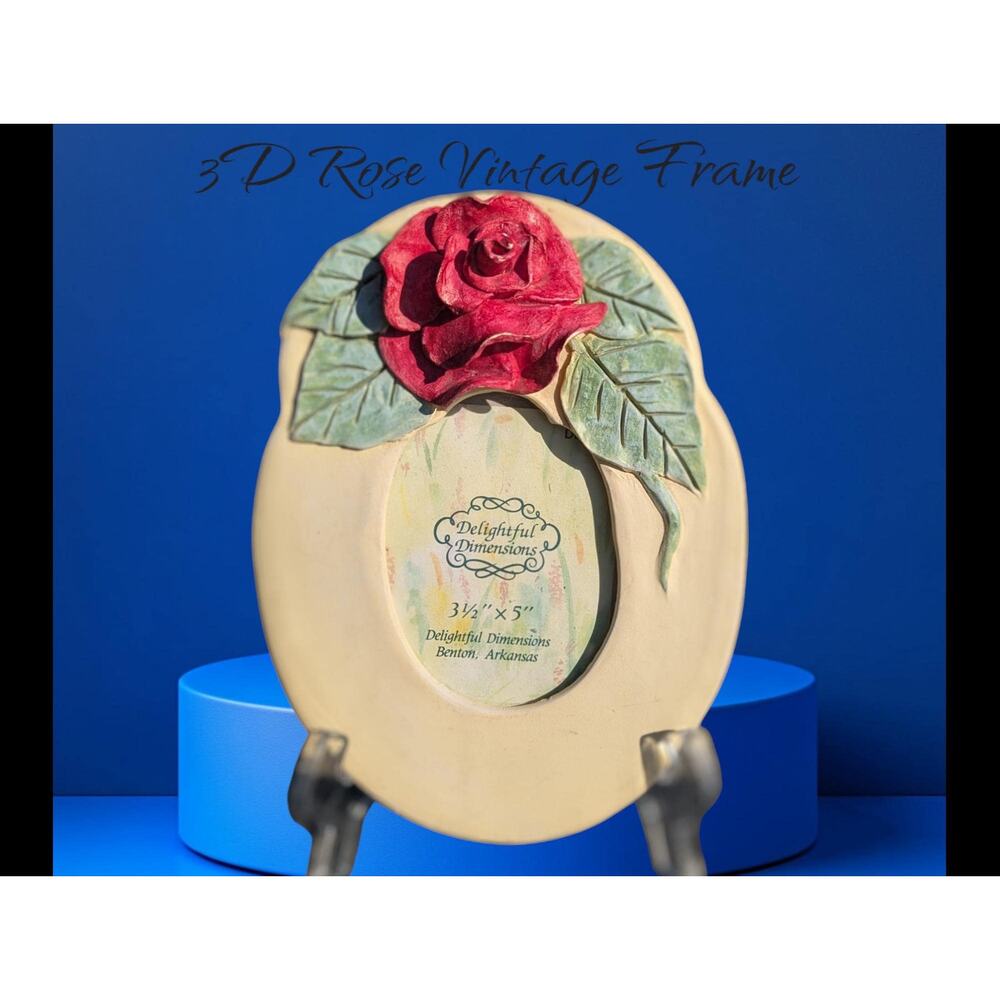 3D Rose With leaves Vintage New Picture Frame